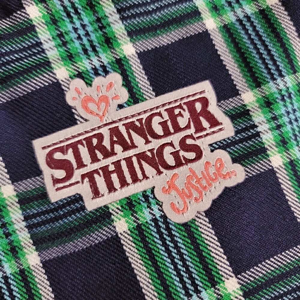 Justice X Stranger Things Plaid Skirt Patchwork Girls Size XL Women's Small Blue